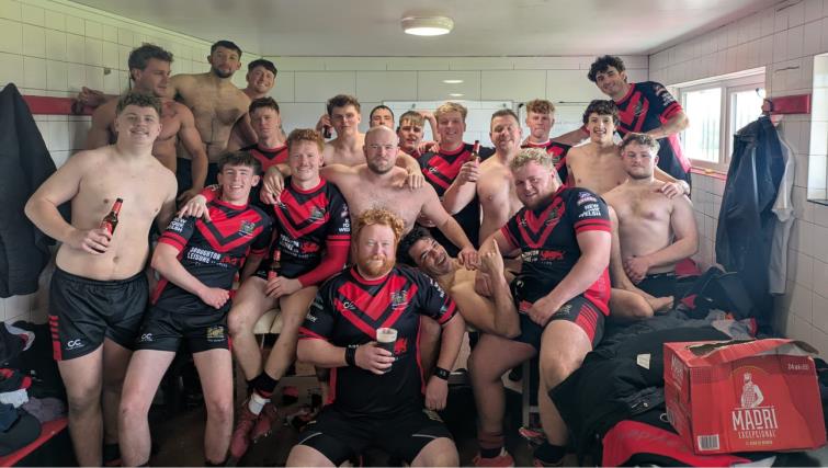  Tenby United Athletic celebrate the end of their first season of National League rugby